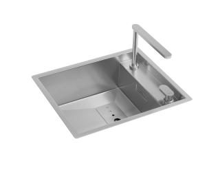 Cuba de Cozinha Retangular 52,8X44cm com Monocomando Inox