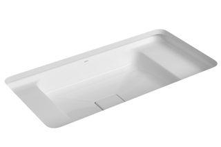 Cuba Retangular de Embutir 60cm com Deck Branco