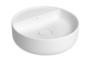 Cuba Redonda de Apoio 40cm com Deck Branco