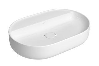 Cuba Oval de Apoio 60cm com Deck Branco