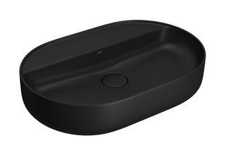 Cuba Oval de Apoio 60cm com Deck Ébano Fosco